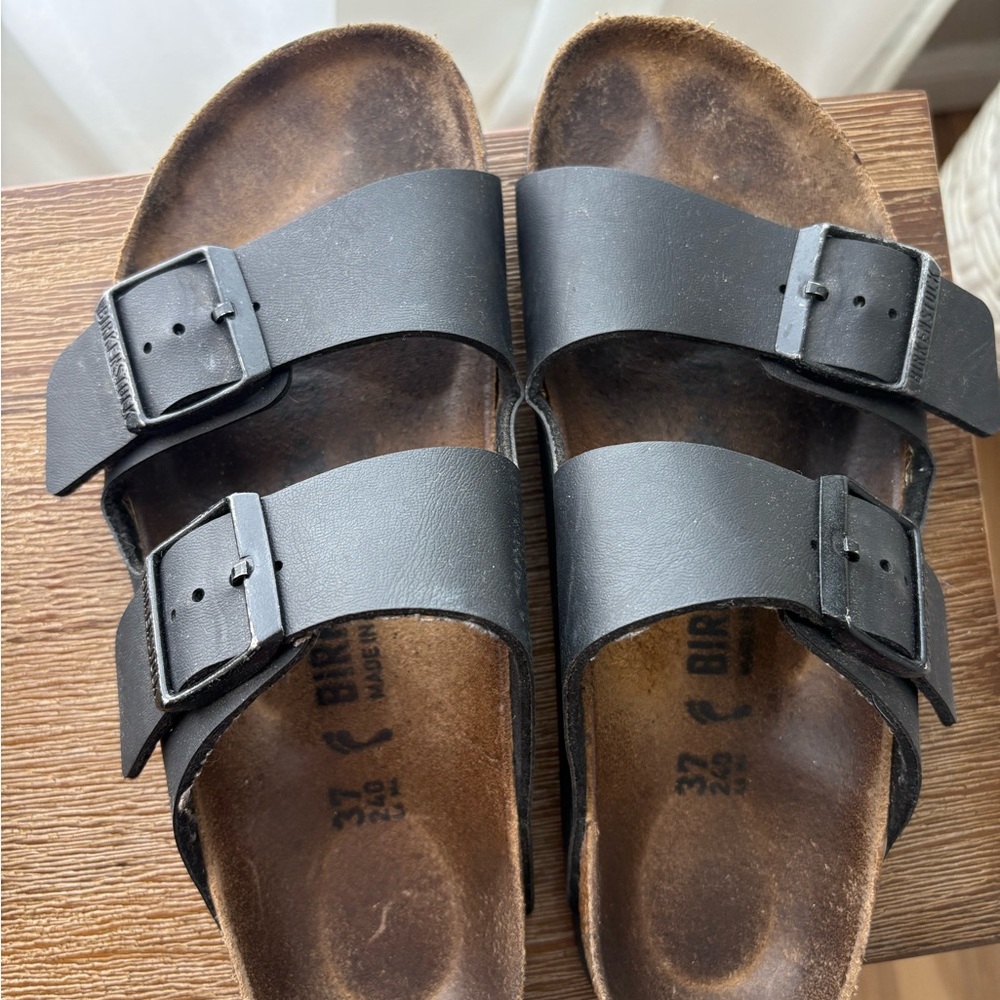 Birkenstock Black Leather Sandals